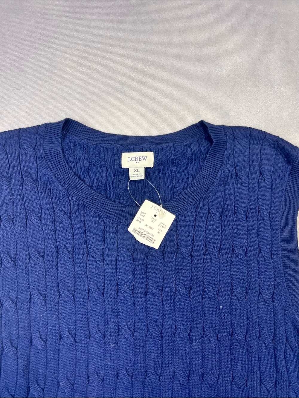 J. Crew Cable-Knit Sweater Vest in Deep Blue